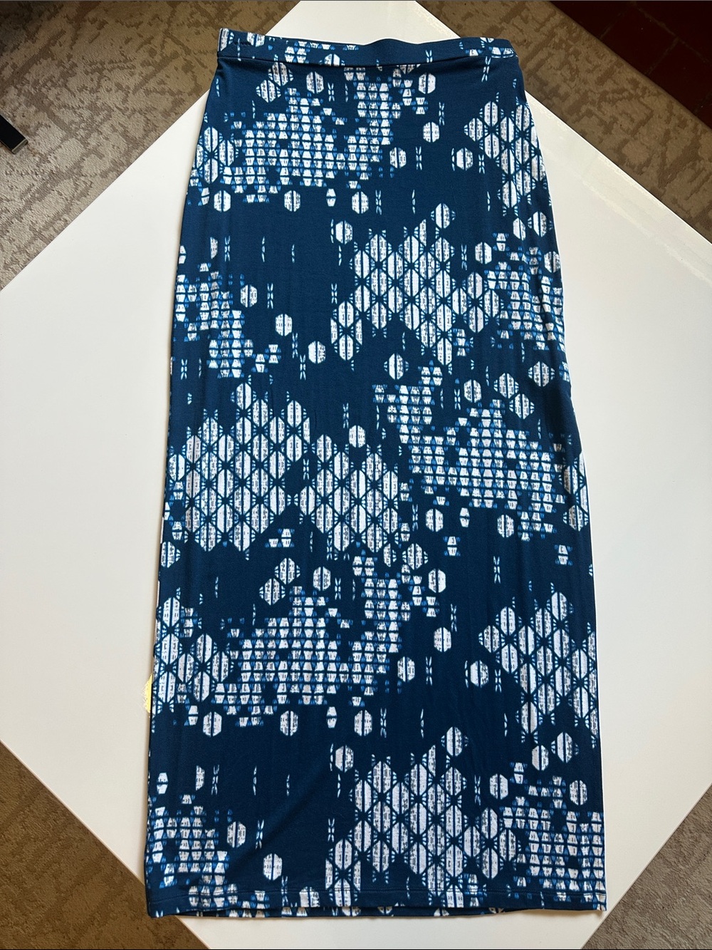 Banana Republic Dark Teal and White Printed Pencil Skirt